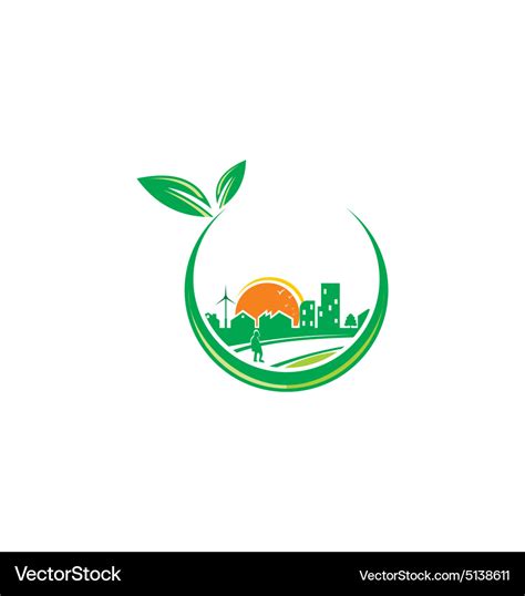 Green town urban city environment logo Royalty Free Vector