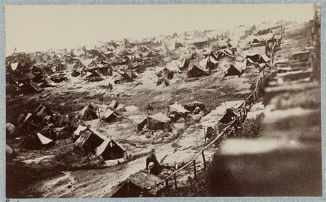 Andersonville Prison, Ga., August 17, 1864. Southwest view of stockade showing the dead-line ...