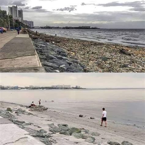 Manila Bay Before and After 5000 Volunteers Picked Up Rubbish : r ...