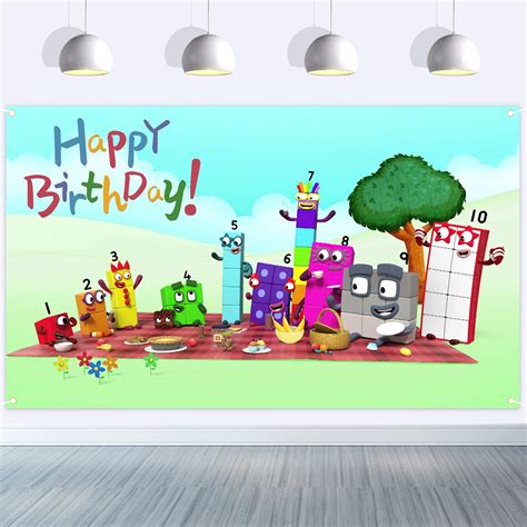 Buy Numberblocks Backdrop Birthday Party Decoration - 5x3ft Numberblocks Background Party ...