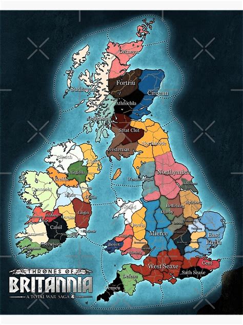 "Total War Saga: Thrones of Britannia Map" Poster for Sale by Mr-Zero | Redbubble