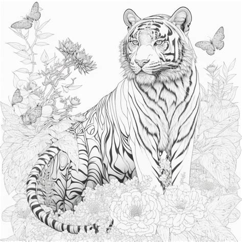 Relax and Roar: 20 Majestic and Relaxing Tiger Coloring Pages for Adults - Etsy | Malen für ...