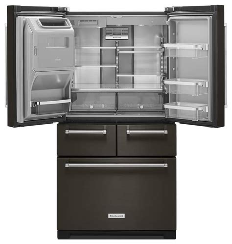 KitchenAid 25.8 Cu. Ft. 5-Door French Door Refrigerator Black stainless ...