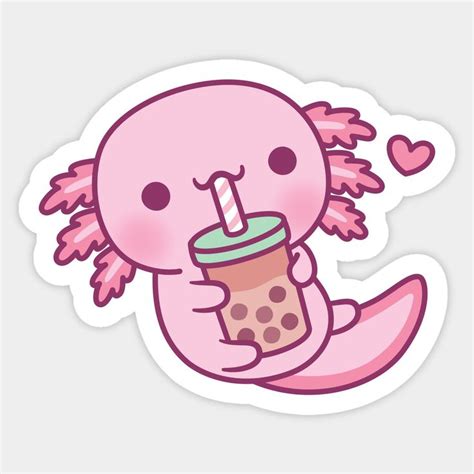 Cute Little Axolotl Loves Bubble Tea by rustydoodle | Cute doodles, Cute doodles drawings ...