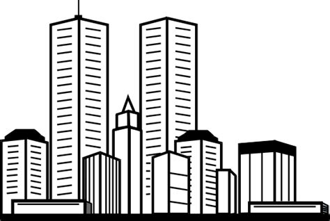 Skyscraper PNG Black And White Transparent Skyscraper Black And White.PNG Images. | PlusPNG