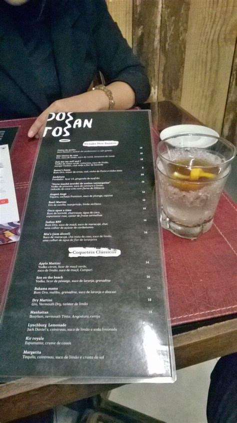 Menu at Dos Santos pub & bar, Rio de Janeiro