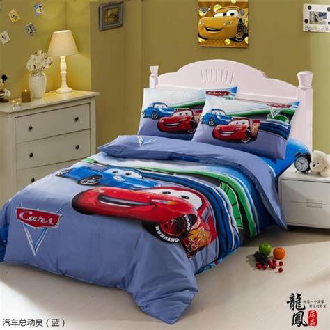 Kids Race Car bedding set boys queen twin size cartoon blue bedspreads duvet cover bed in a bag ...