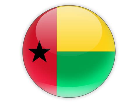 Round icon. Illustration of flag of Guinea-Bissau