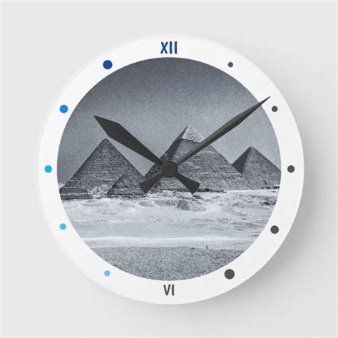 Egypt - Pyramids, Ancient Cairo (vintage clock) Round Clock | Zazzle