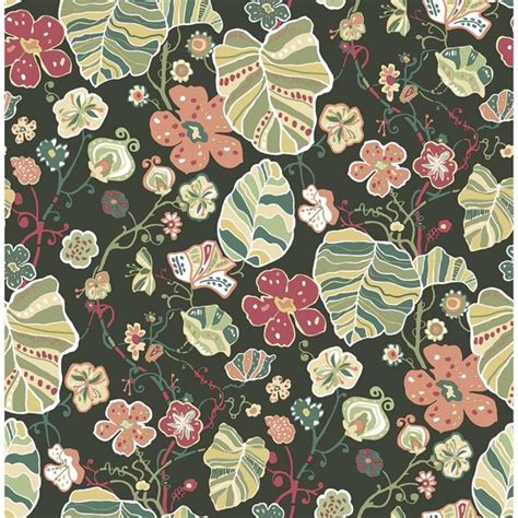 2903-25811 - Gwyneth Dark Green Floral Wallpaper - by A-Street Prints