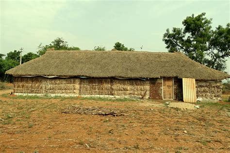 Kutcha house hut built with straw leaves mud wood, this structure ...