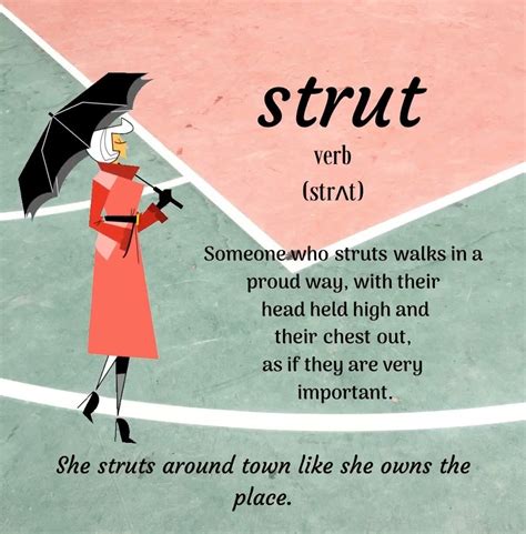 strut | Is strut a positive way to describe how one walks? Check out the meaning of the Word of ...