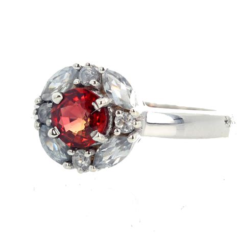 AJD RARE Lovely Red Tanzanian Songea Sapphire and White Zircon Ring For ...