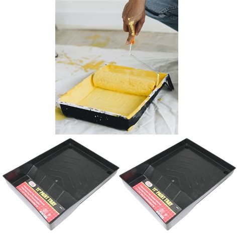 2 X Paint Roller Tray 11" x 14" Heavy Duty Plastic Deep Well Washable Reusable - Walmart.com ...