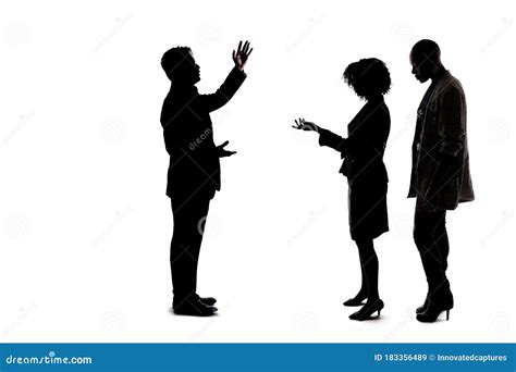 Silhouette of a Group of People Talking in a Crowd Stock Image - Image ...