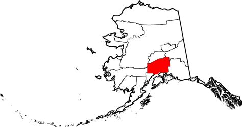 Image: Map of Alaska highlighting Matanuska-Susitna Borough