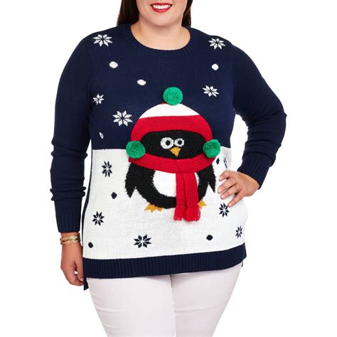 Holiday Time Women's Plus Christmas Sweater With Sound, Online ...