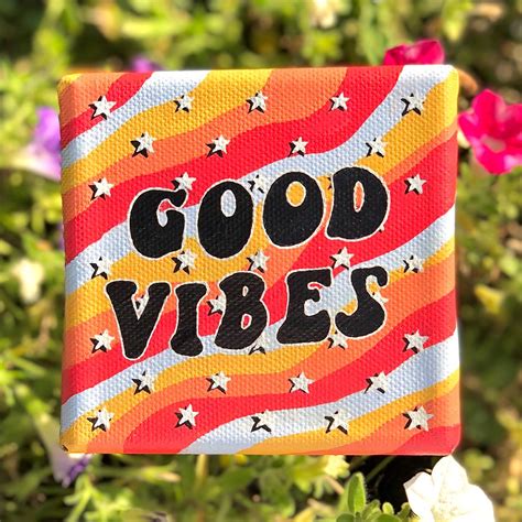 Good vibes acryl painting | Mini canvas art, Easy canvas art, Canvas ...