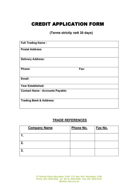 40 Free Credit Application Form Templates & Samples