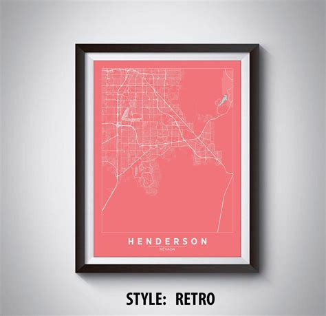 Map of Henderson NV Henderson Map Henderson Poster - Etsy