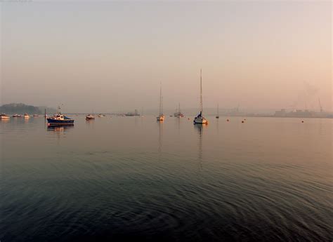 hokum: early morning view up the river Tamar