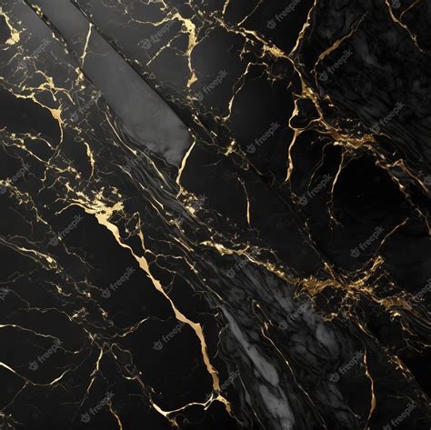 Premium Photo | Premium black and gold marble stone banner for interior decor generative ai