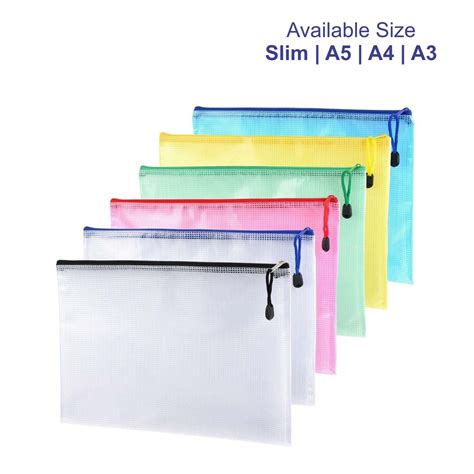 Plastic Document Wallets Zip Lock Bags Plastic Pockets With Zipper Slim ...