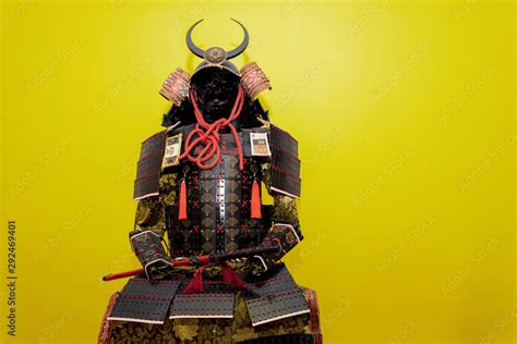 black and red samurai armor with background Stock Photo | Adobe Stock