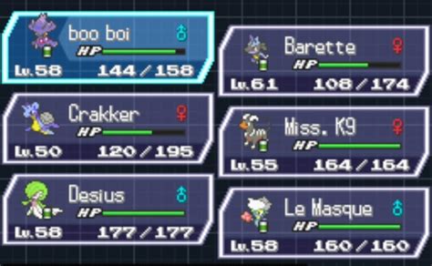 this is my current team in Blaze black 2 Redux and also my deaths (easy/normal mode) : r/nuzlocke