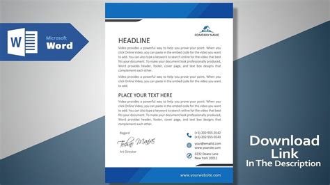 Create A Modern Professional Letterhead | Free Template | Ms Word Letterhead T… | Letterhead ...