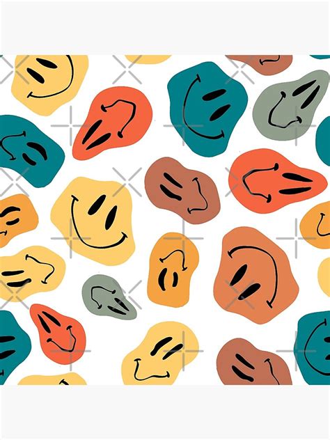 "Retro Melty Smiley Faces" Sticker for Sale by KrisInStitches | Redbubble