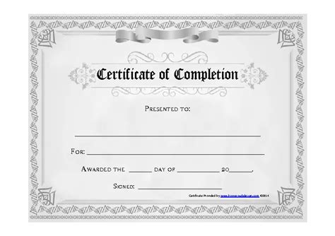 Certificate Of Completion Templates Free Printable