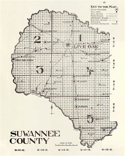 1914 Map of Suwannee County Florida - Etsy