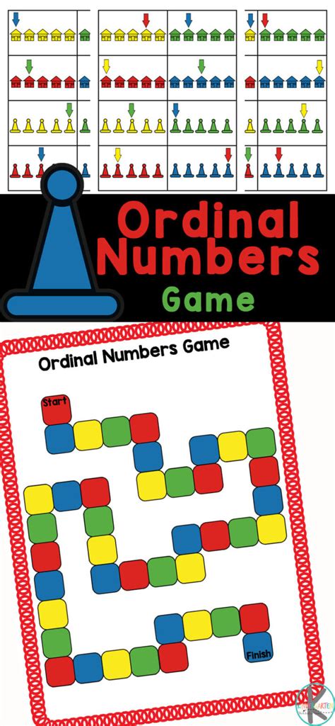 FREE Printable Ordinal Numbers Kindergarten Math Game