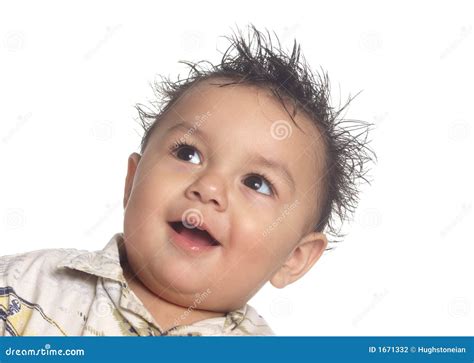 Baby Boy With Funny Hair stock photo. Image of child, background - 1671332