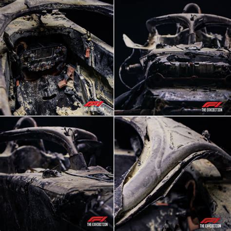 Romain Grosjean's F1 car after the crash and huge fire. How did he get ...