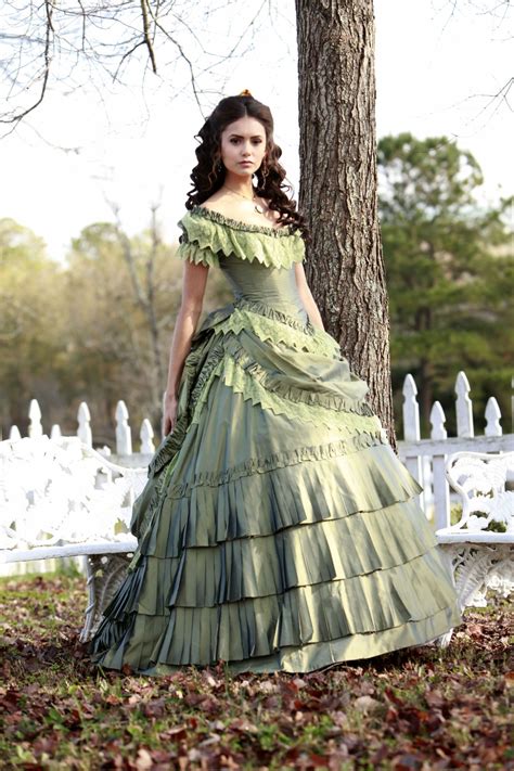 Katherine Pierce ( Nina Dobrev - Vampire Diaries) 1864 Pastel Green Gown | Victorian gown ...