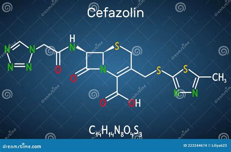 Cefazolin, Cefazoline, Cephazolin Molecule. it is S Beta-lactam Antibiotic, First-generation ...