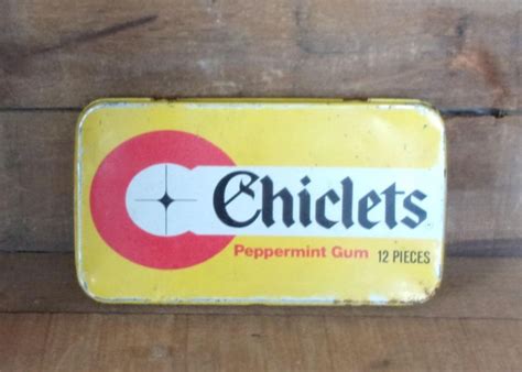 Chiclets Gum Tin - Vintage Food Storage - Collectible Tin - Home Decor - Advertising ...