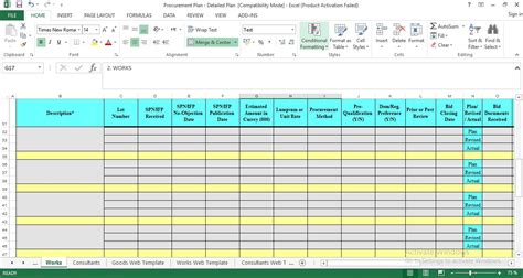 Procurement Tracking Excel Template