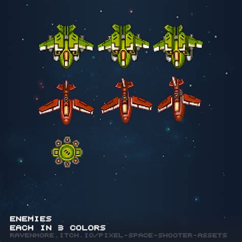 2D Pixel Art Space Shooter - Pixel Space Shooter Assets by Ravenmore