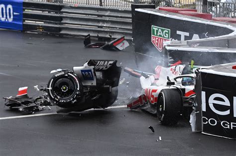 Mick Schumacher shatters car in horrific crash at F1 Monaco Grand Prix