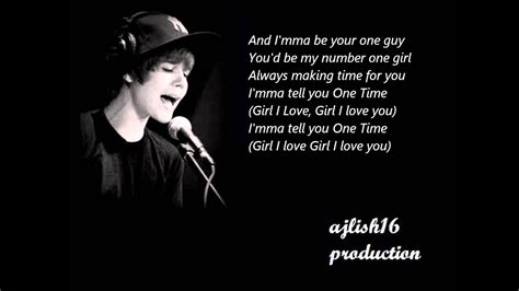 Justin Bieber ~ One Time (Acoustic) Lyrics - YouTube