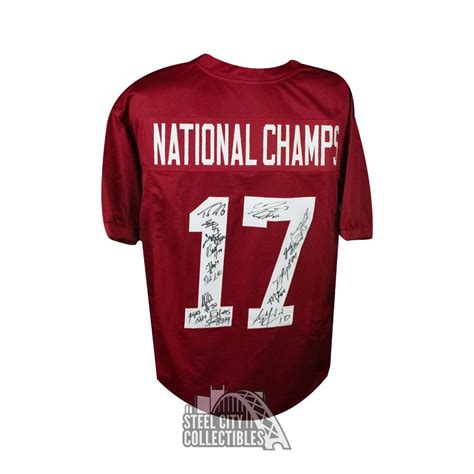 Alabama National Champions Autographed Custom Football Jersey - BAS LOA (18 Autographs) | Steel ...