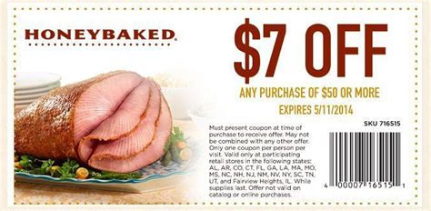 HoneyBaked Ham: $7 off $50 coupon - al.com