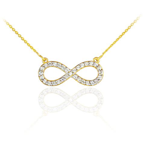 14K Gold Diamond Infinity Pendant Necklace