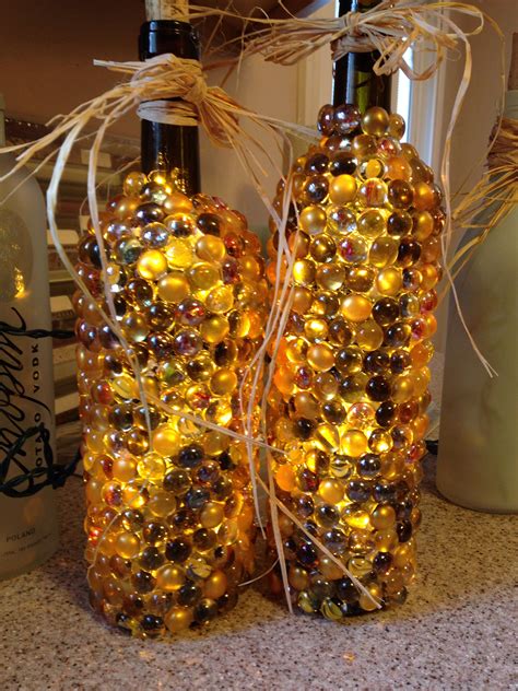 Wine bottles. Fall foliage | Bottles decoration, Light decorations ...