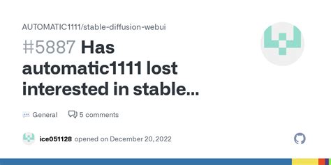 Has automatic1111 lost interested in stable diffusion already? · AUTOMATIC1111 stable-diffusion ...