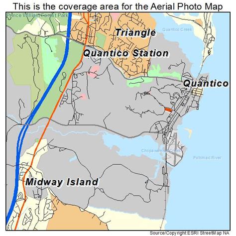 Aerial Photography Map of Quantico Station, VA Virginia