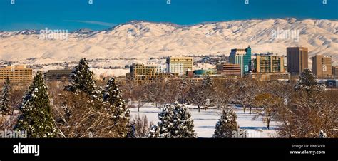 Winter, City of Boise and snow covered foothills, boise, Idaho, USA Stock Photo - Alamy